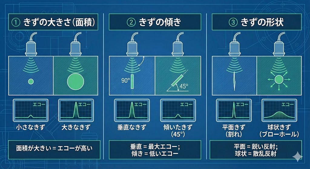 きずの種類とエコー